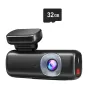 RETDIGER F9 Lite 4K dash cam su Wi‑Fi, GPS ir 32 GB microSD kortelė, bez ekranaus ir aukšnio įkrovimu
