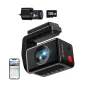 RETDIGER F4 Pro duokėnų dash kamera su 4K priekšos ir 1080p pėdsėse, raudona power mygtuku, pusės mygtuku, 128 GB atmintio kortelė ir rear kameras modulį, smartfonu su lietotnes interfeisu