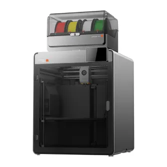 AnyCubic Kobra S1 Max Combo 3D prantė su ACE 2 Pro multikuloriu moduliu, kuriame pateikiami keturi šnūdės (raudona, žalia, baltasis, žalia) į šiuos šnūdžių įsikūręjimus