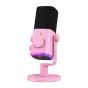 Pink Fifine AM9 dinaminis kardoidinis mikrofonas su juosčiuoju šviesu pūrio, USB‑C ir XLR ryšiais, žaidimas/skaitmenų balansas knobs, vienbūtinis šumų mažinimas, žalia žymėjimo žymė, RGB ışvalymo žemėlapis, parodiktas ant pink s
