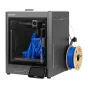 ELEGOO Centauri Carbon 2 ugniesva CoreXY 3D printeris su mėlytu modeliu, filament spool ir 5‑duočių tactine ekraną