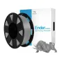 Creality Ender-PLA juos (gray) 3D printingo materijos šķērslīnija, 1 kg vakuumtirta, 1.75 mm dydis, FDM printeriais kompatibelus, parādžią su pakete ir izkvaistu bultu figūrą.