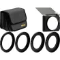 NISI JetMag Pro Matte Box Kit 82Mag su pašušiuotu carbon‑fiber šiuos, magneto JetMag Pro įtraukimu ir ketur 82MAG adaptoriais (67‑82 mm) su černuoju NISI paketu.