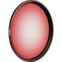 PolarPro Ember 82 mm radialinis gradas filtras su juosčiuoju raktiniu taisyklos, rožinis gradas perėjimas nuo baltos vidaus iki didelio raudonosios kranto.