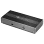OWC USB4 6‑portinis hubas su dviejomis USB4 ir dviejomis USB‑C portais, HDMI 2.1 išėjimo įrankiu ir 81 W įkrovimo į lietotajų kompiuterį, įkeltas į bezvežiausį aliuminių laukelį su ribuoliuoju galvos pėdą ir perforuotą pėdų pann
