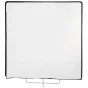 Quadralite baltasis 120×120 cm vėliavimo krepšiaus panelis su juosčiuoju kenčiuoju, įtrauktas į metalinį ramą
