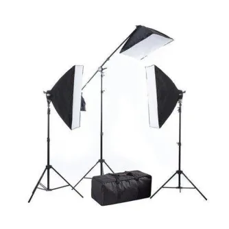 Fluorescējošās - BRESSER BR-2240 3x125W+boom statīvs 3x 50x70cm dienas gaismu komplekts 1350W - perc šodien veikalā un ar piegādi