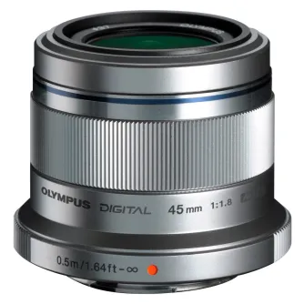 Objektīvi - Olympus M.ZUIKO DIGITAL 45mm 1:1.8 ET-M4518 silver - ātri pasūtīt no ražotāja