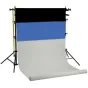 Fonu komplekti ar turētāju - Falcon Eyes Background Support SPK-3 with 3 Rolls Black/White/Blue 1,38x11 m - ātri pasūtīt no ražotāja