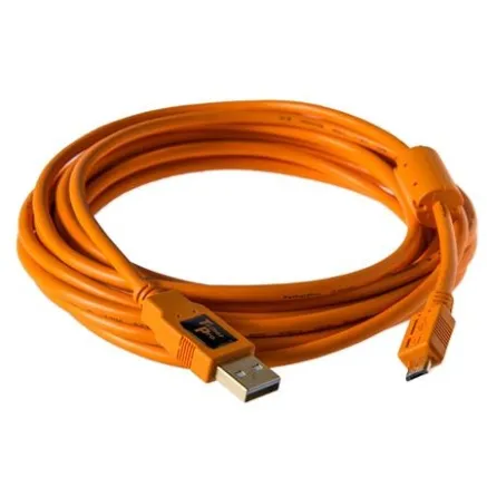 Tether Tools USB-A to 2.0 micro-B 5 pin 4.6m Tether Pro orange CU5430ORG