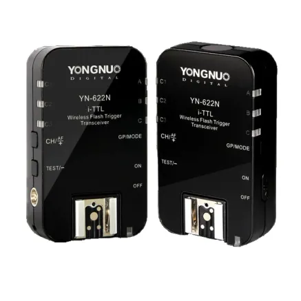 A set of two Yongnuo YN622N II flash triggers for Nikon