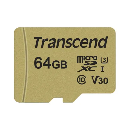TRANSCEND GOLD 500S MICROSD W/ADP (V30) R95/W60 64GB