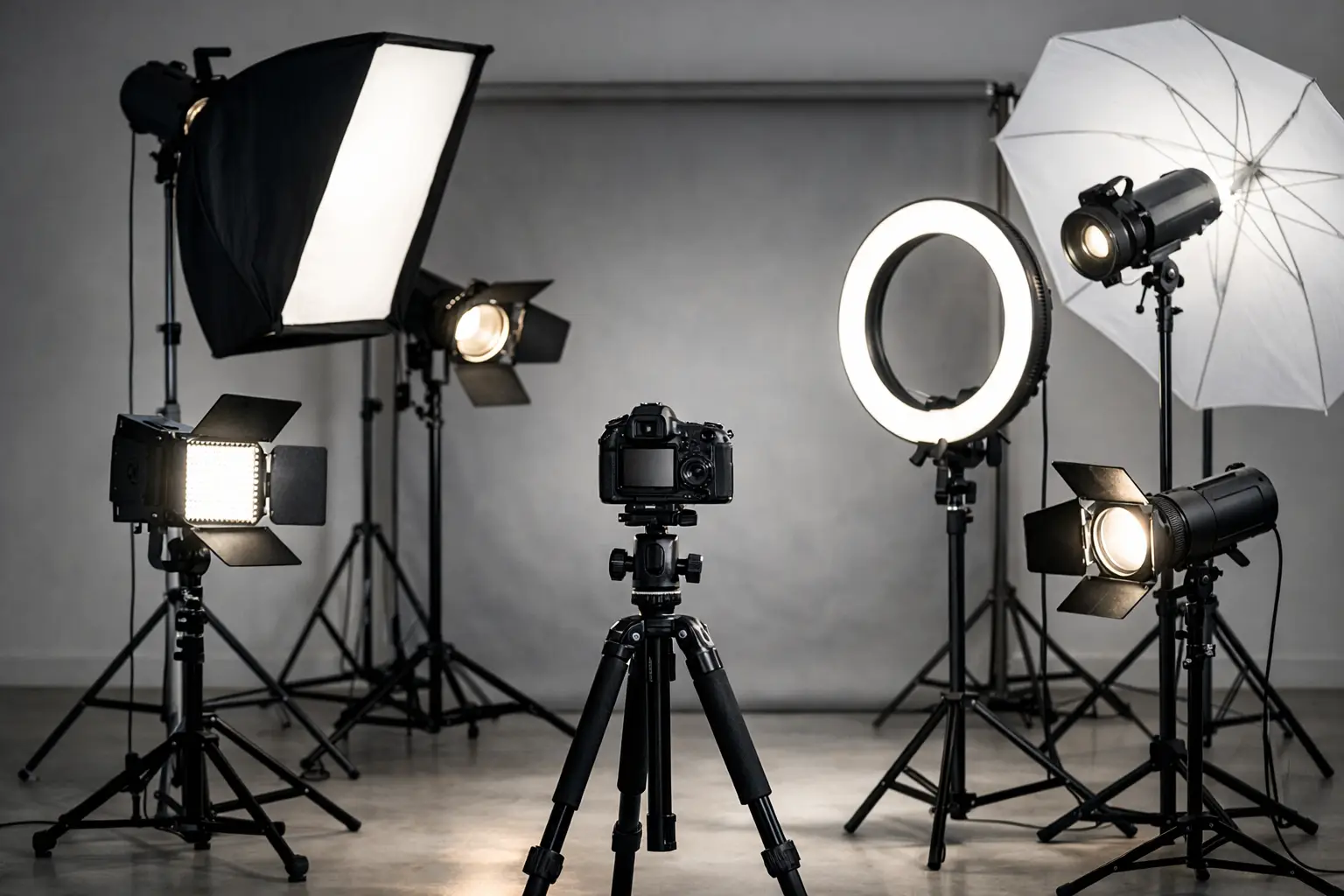 Studijos šviesos komplektas fotografavimui