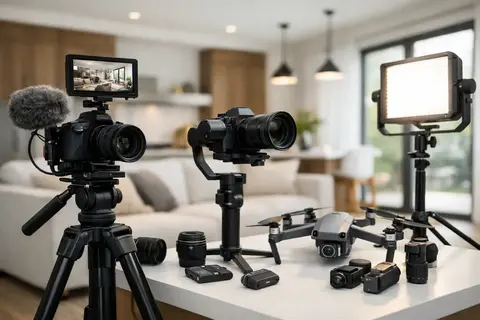 Nekilnojamojo turto filmavimo komplekto pavyzdys