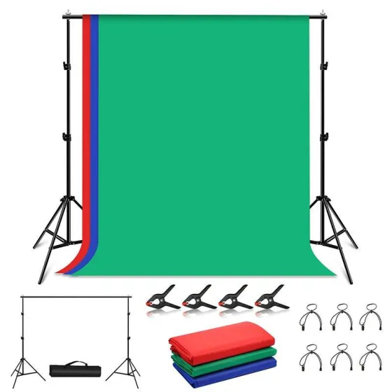 Puluz Foto studijos fono laikiklis 2x2m + Fono 3 vnt PKT5204